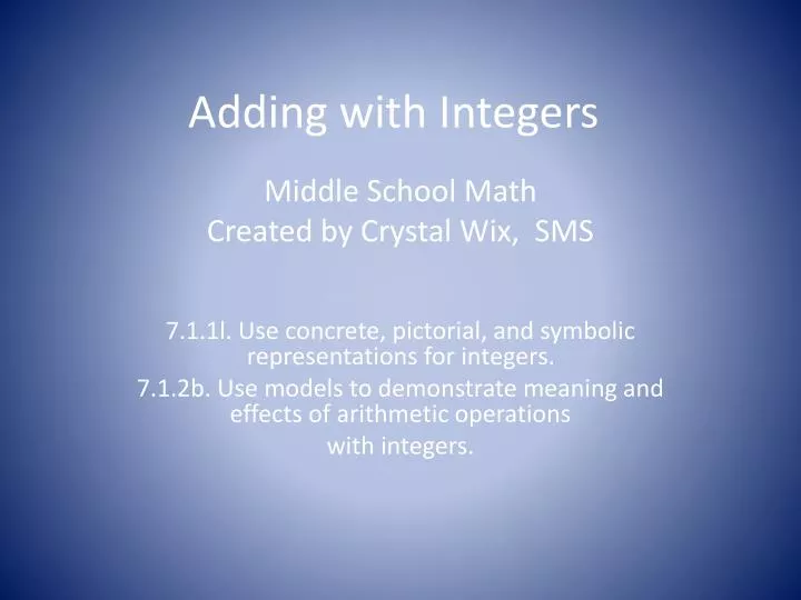 adding with integers