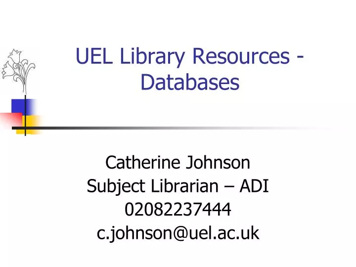 uel library resources databases