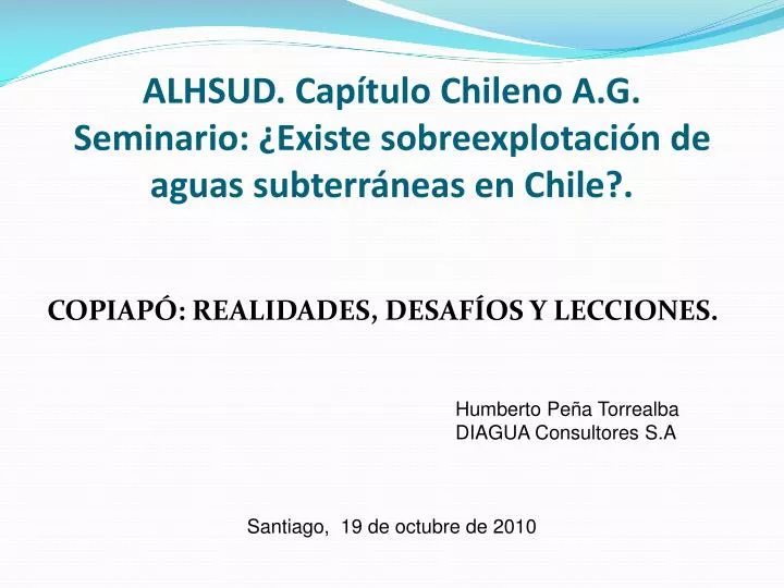 alhsud cap tulo chileno a g seminario existe sobreexplotaci n de aguas subterr neas en chile