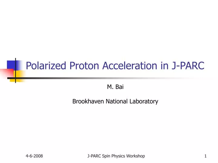 polarized proton acceleration in j parc