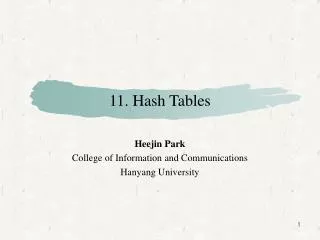 11. Hash Tables