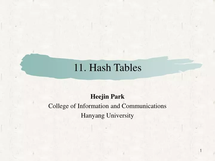 11 hash tables