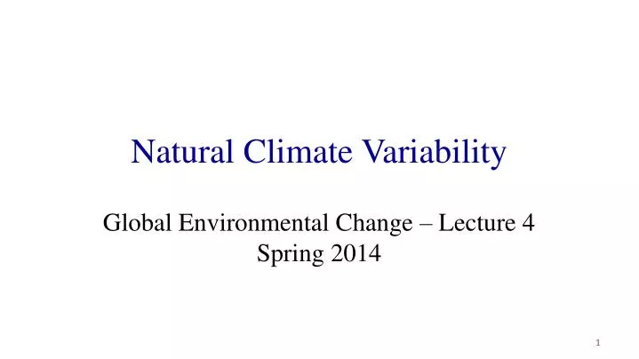 natural climate variability