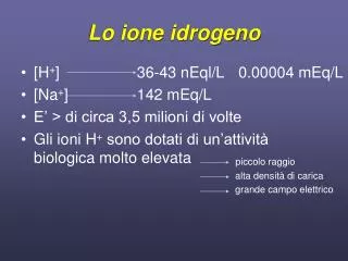 lo ione idrogeno