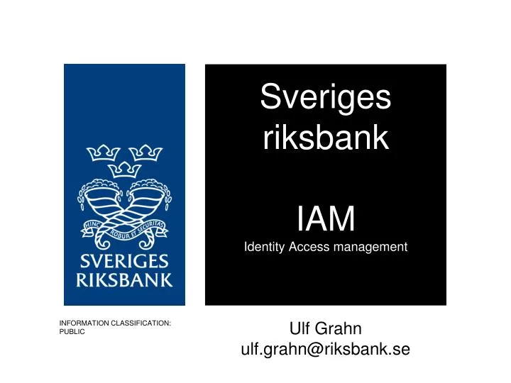 sveriges riksbank iam identity access management
