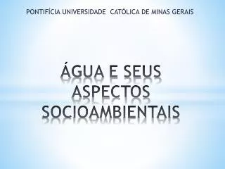 gua e seus aspectos socioambientais