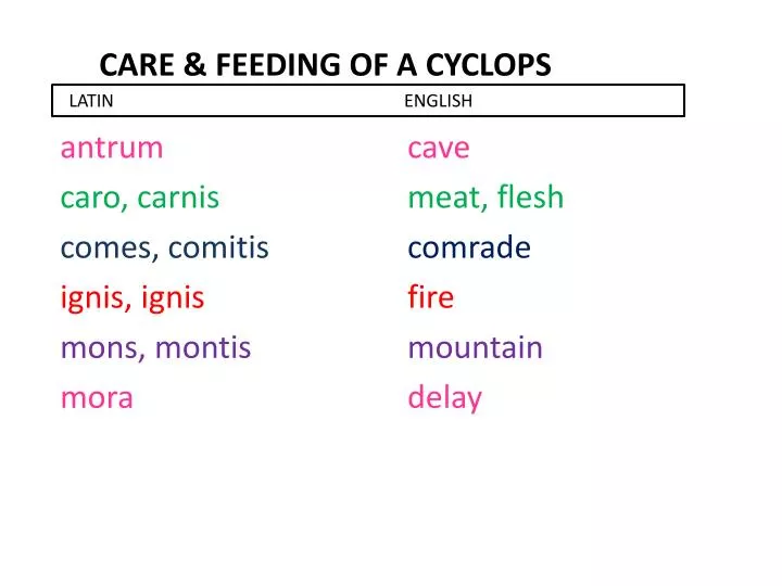 care feeding of a cyclops