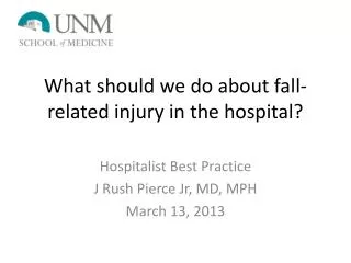 What should we do about fall-related injury in the hospital?