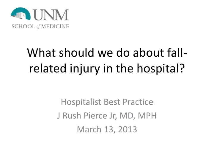 what should we do about fall related injury in the hospital