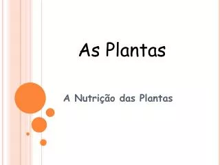 a nutri o das plantas