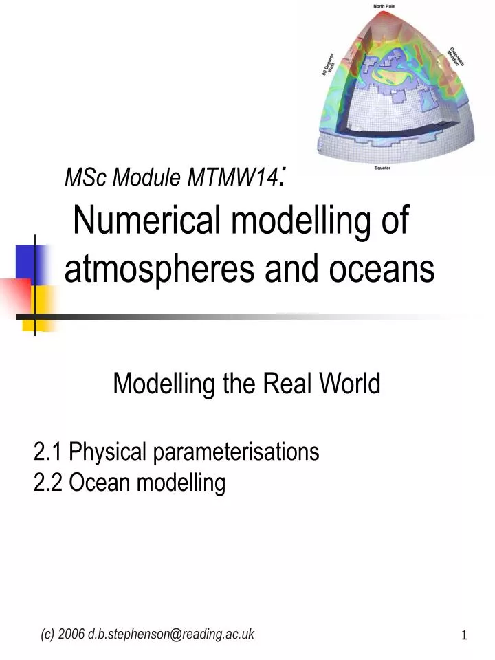 msc module mtmw14 numerical modelling of atmospheres and oceans