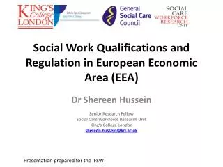 Social Work Qualifications and Regulation in European Economic Area (EEA)