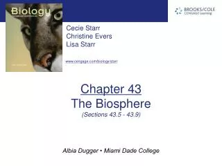 Chapter 43 The Biosphere (Sections 43.5 - 43.9)