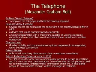 The Telephone (Alexander Graham Bell)
