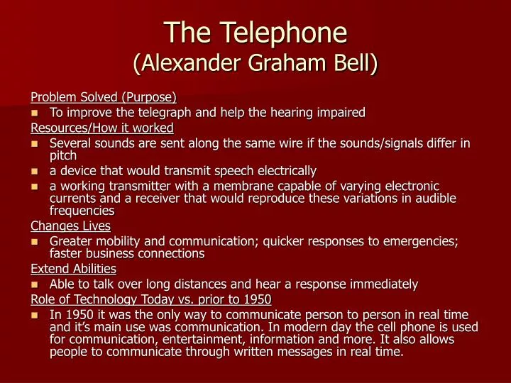 the telephone alexander graham bell