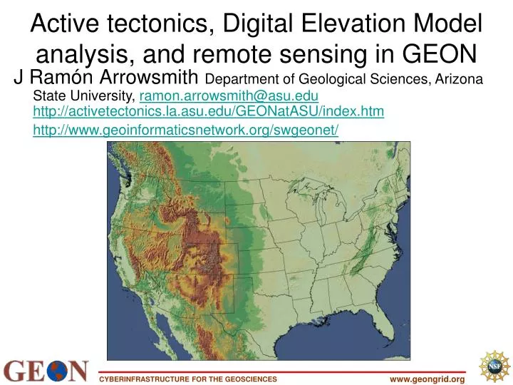 active tectonics digital elevation model analysis and remote sensing in geon