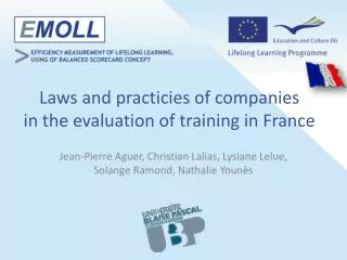 L aws and practicies of companies in the evaluation of training in France