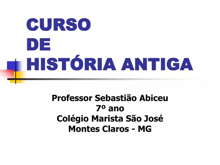 curso de hist ria antiga