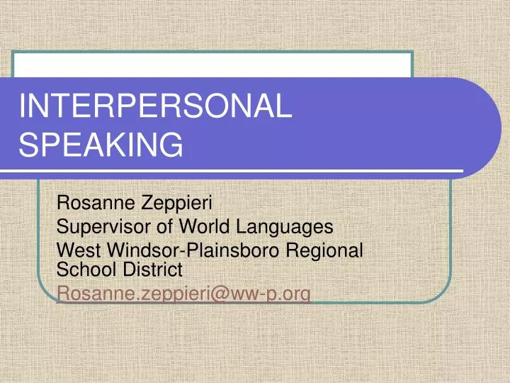 interpersonal speaking