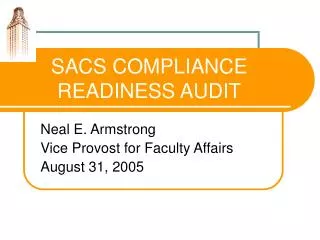 SACS COMPLIANCE READINESS AUDIT