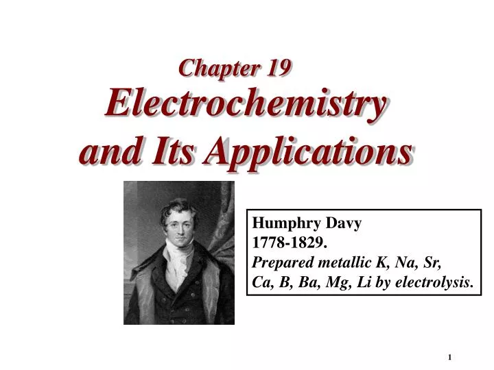 electrochemistry and its applications