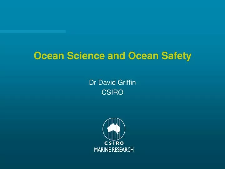 ocean science and ocean safety