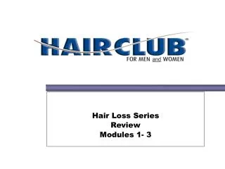Hair Loss Series Review Modules 1- 3