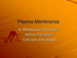 Plasma Membranes