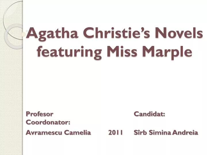 agatha christie s novels featuring miss marple