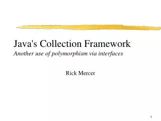 Java's Collection Framework Another use of polymorphism via interfaces