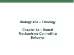 Biology 484 – Ethology Chapter 4a – Neural Mechanisms Controlling Behavior - slide 1