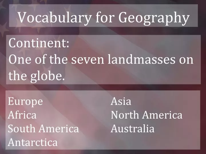 vocabulary for geography