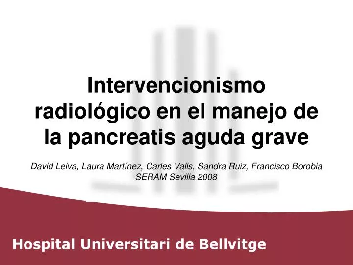 intervencionismo radiol gico en el manejo de la pancreatis aguda grave