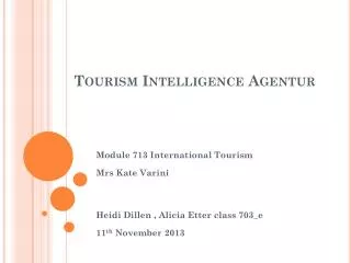 Tourism Intelligence Agentur