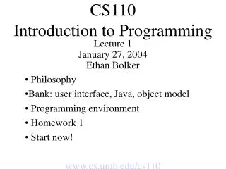 CS110 Introduction to Programming