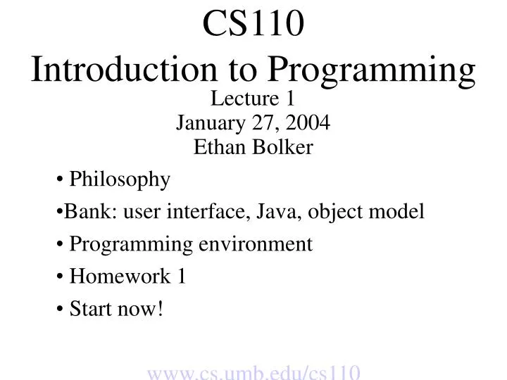 cs110 introduction to programming