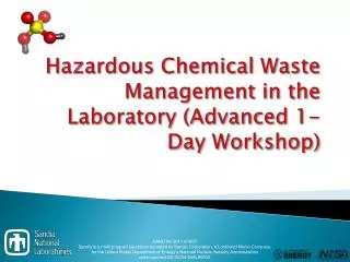 Hazardous Chemical Waste Management in the Laboratory (Advanced 1-Day Workshop)