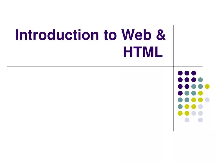 introduction to web html