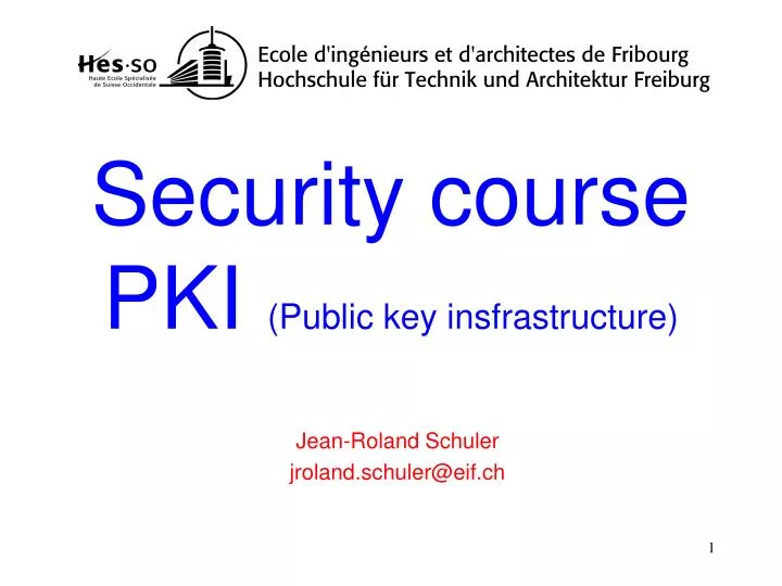 security course pki public key insfrastructure