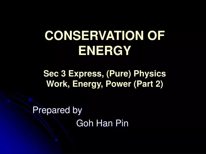 conservation of energy sec 3 express pure physics work energy power part 2