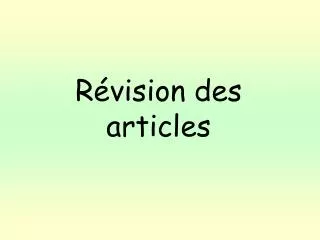 r vision des articles
