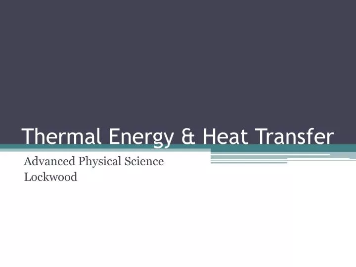 thermal energy heat transfer