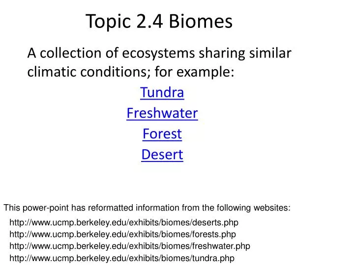 topic 2 4 biomes