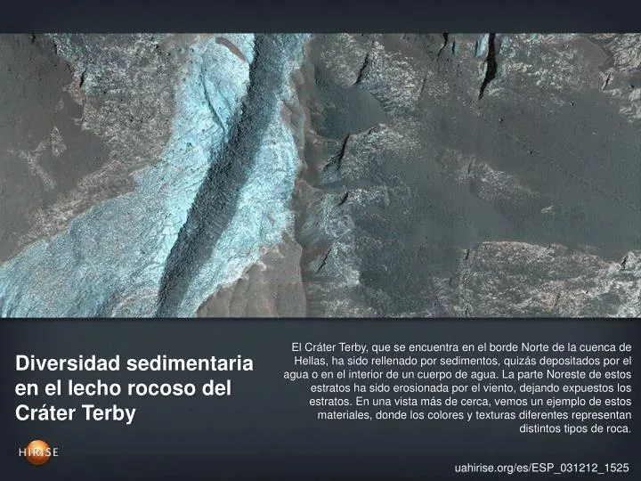 diversidad sedimentaria en el lecho rocoso del cr ter terby