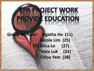 EPA Project Work Provide Education