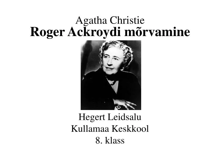 agatha christie roger ackroydi m rvamine