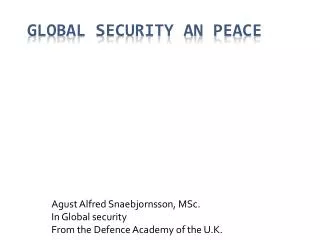 Global security an peace