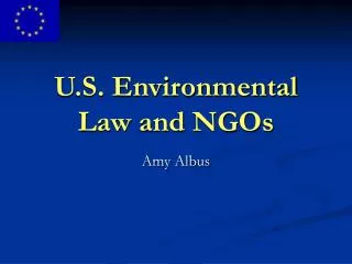 U.S. Environmental Law and NGOs