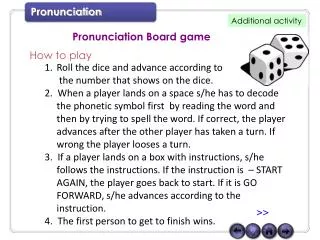 Pronunciation Board game