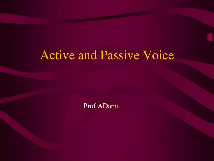 active and passive voice